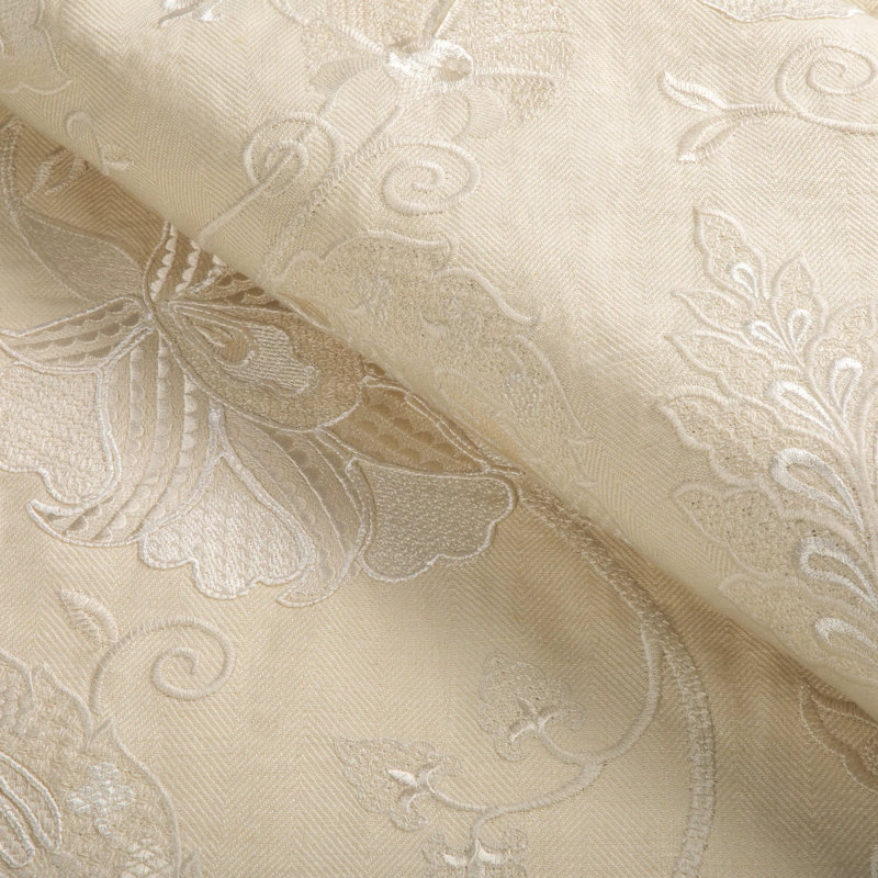 Shiraz Emb Fabric, Stone/Ivory