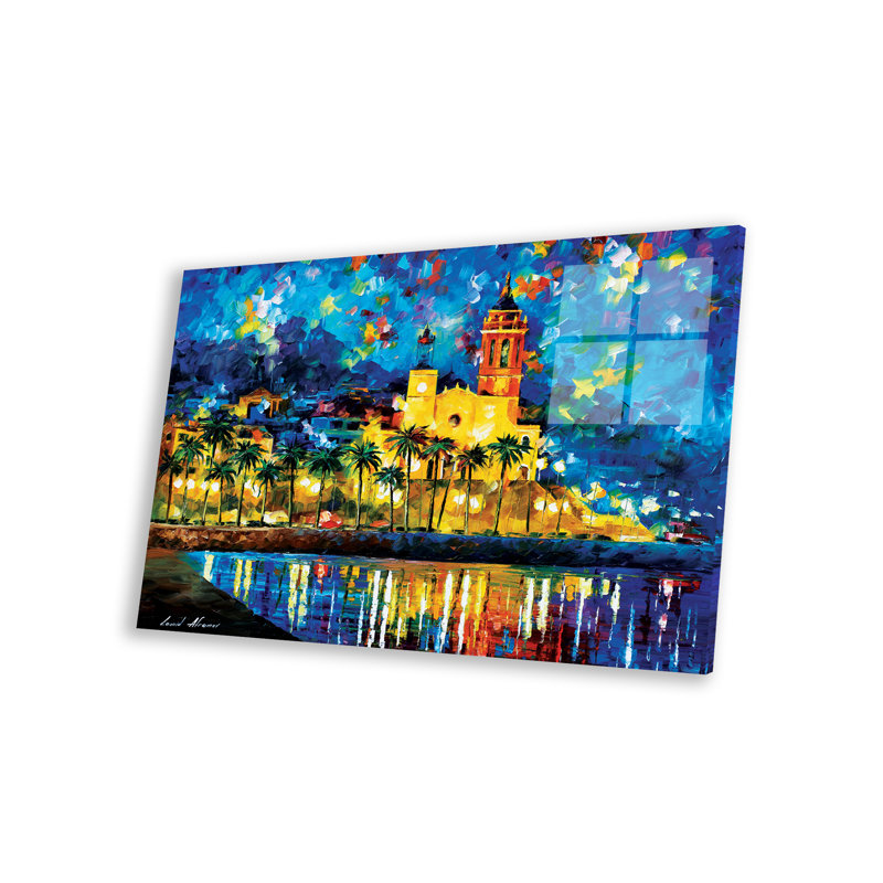 Espagne, Sitges, reproduction sur verre acrylique