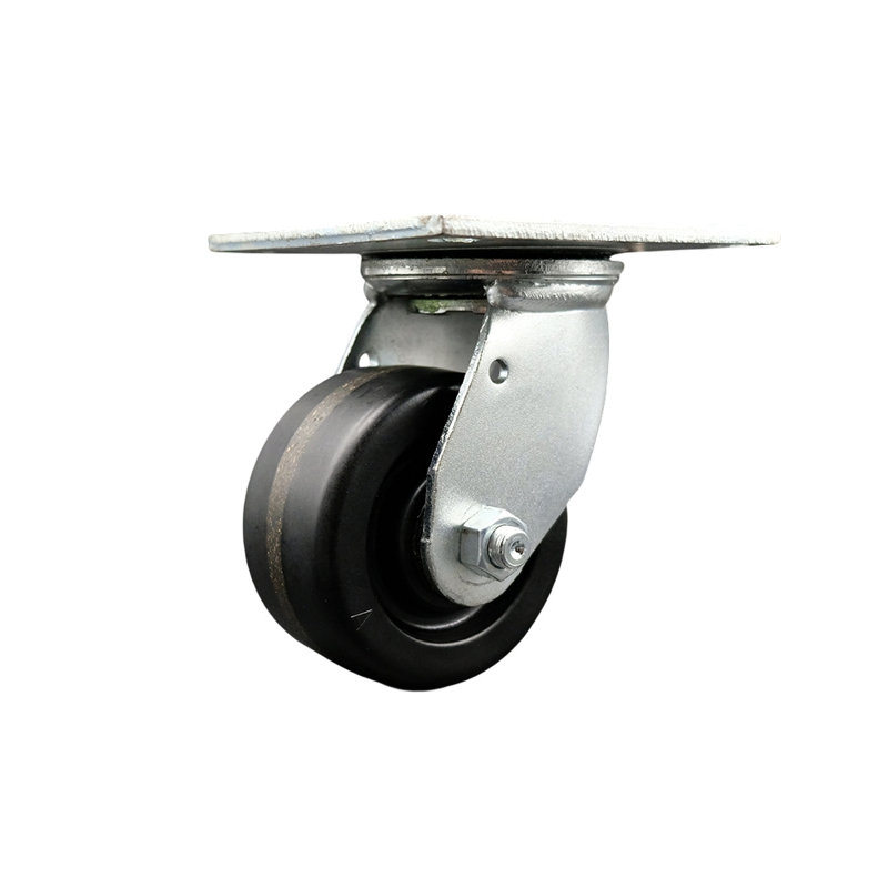 Roue phénolique de 4 pouces avec grande plaque pivotante pour roulettes de service | SCC-30CS420-PHR-TP3