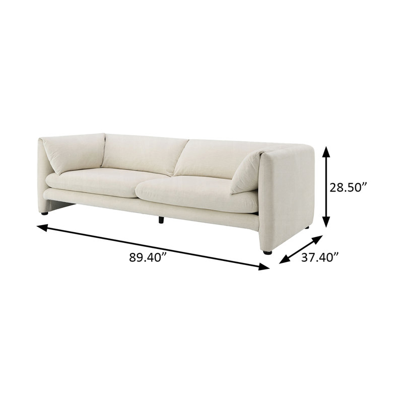 Canapé de 227 cm de large, lin beige