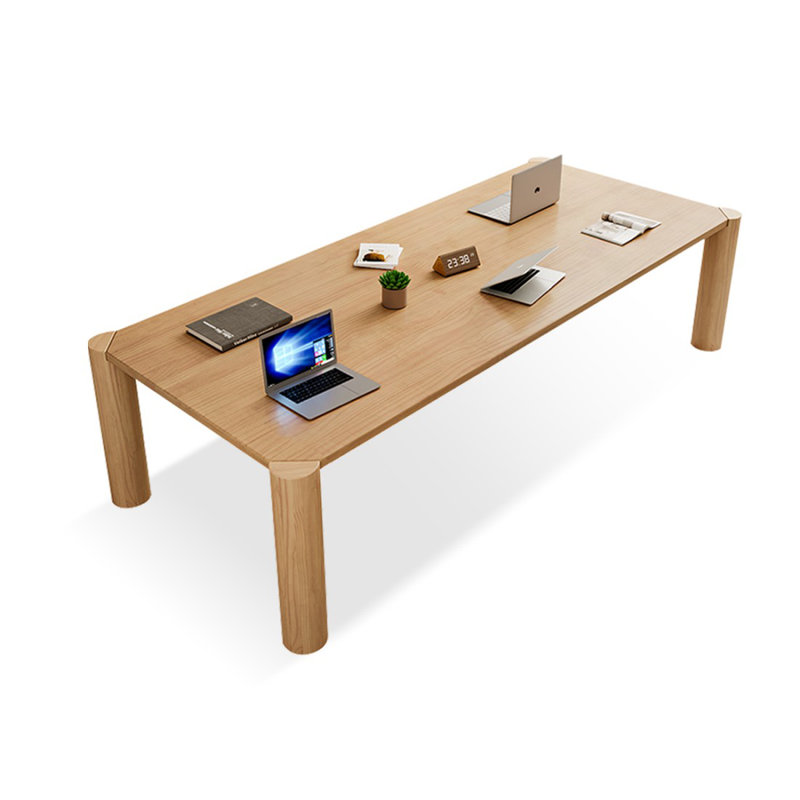Bureau rectangulaire en bois massif Burlywood, H 29,53 po x l 94,49 po x P 27,56 po