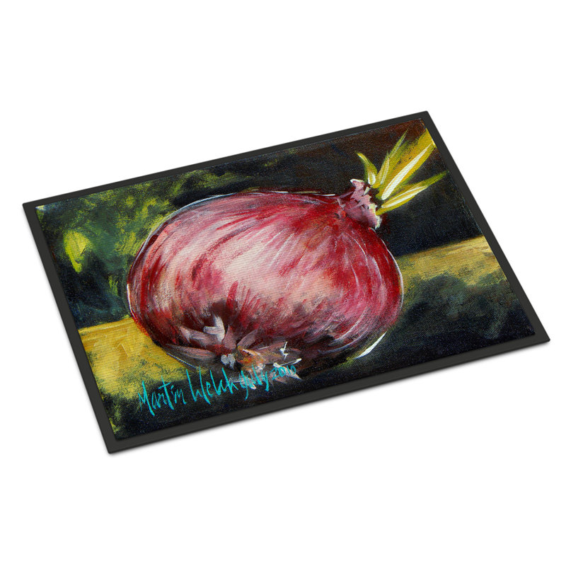 Paillasson d’intérieur antidérapant de style légume à oignon de straul, Rectangle 2 pi x 3 pi