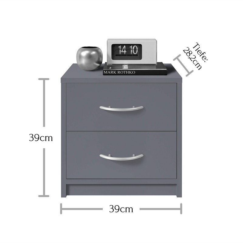 Annzley 39cm W Solid + Manufactured Wood Bedside Table