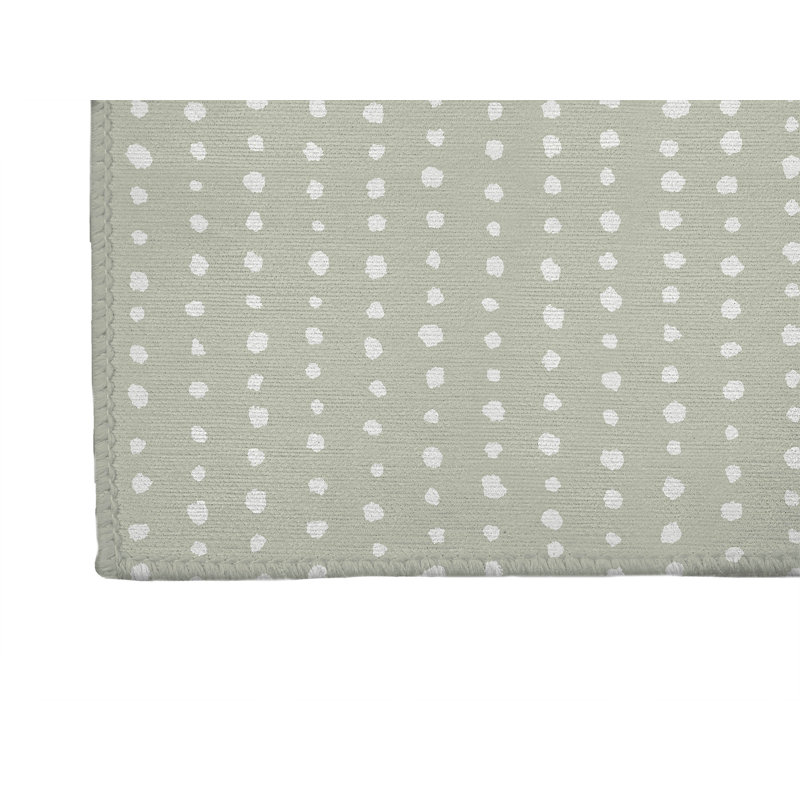Tapis de cuisine léger Dot Dot, Vert clair, Rectangulaire 2 pi x 3 pi