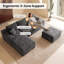 Canapé-lit modulaire à compression 71 po Koli en velours côtelé gris Koli-881355547
