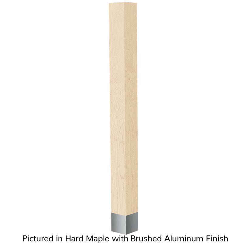 Mercutio Table Leg, 35.25" H x 3" W x 3" D, Brushed Aluminum
