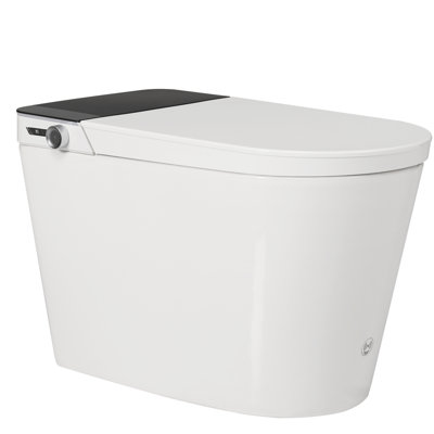 Automatic Smart Toilet With Built - In Bidet, Heated Seat, Warm Water And Dry Function, Foot Sensor Control, Led Display, Remote Operated, White Design. Four Level Radar Sensing, Various Fountain