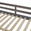 Lit mezzanine double avec bureau en U, tiroirs et tablettes de rangement, brun antique