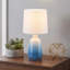 Lampe de table en céramique rose de 47 cm (18,5 po), abat-jour en tissu blanc-753914529