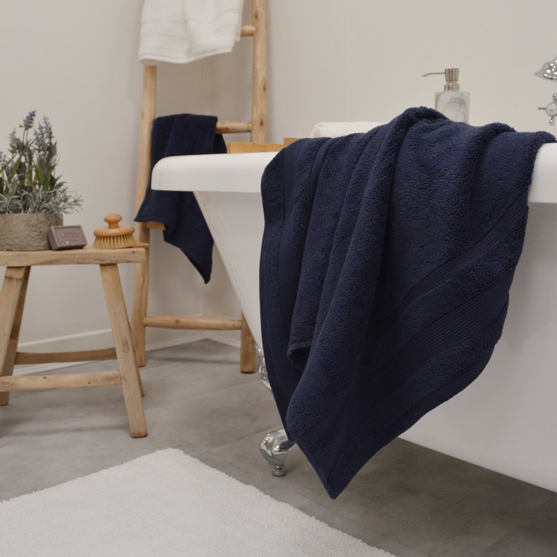 Luxury Egyptian-Quality Cotton Hand Towel Set, Navy
