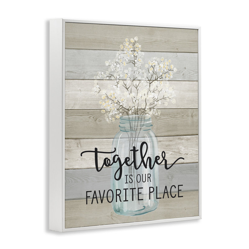 «Together is our Favorite Place», impression, H 14 po x l 11 po, Estampe numérique encadrée blanc bord de mer