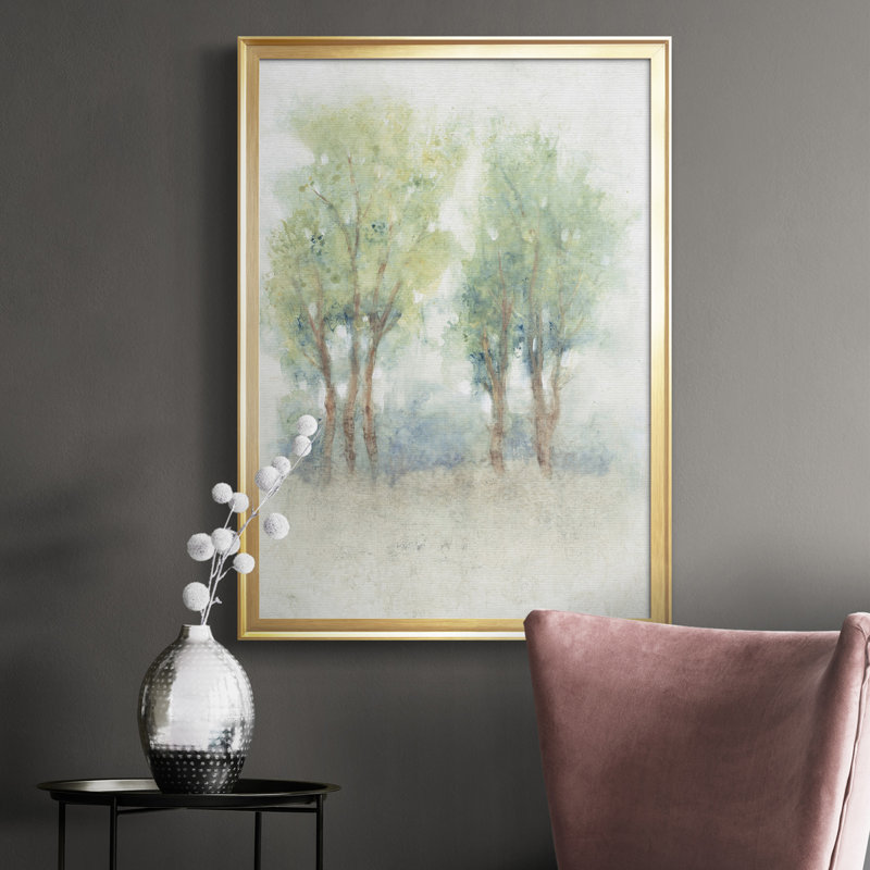 «Spontane Landscape II», toile encadrée de qualité supérieure - prête à être accrochée, Cadre doré