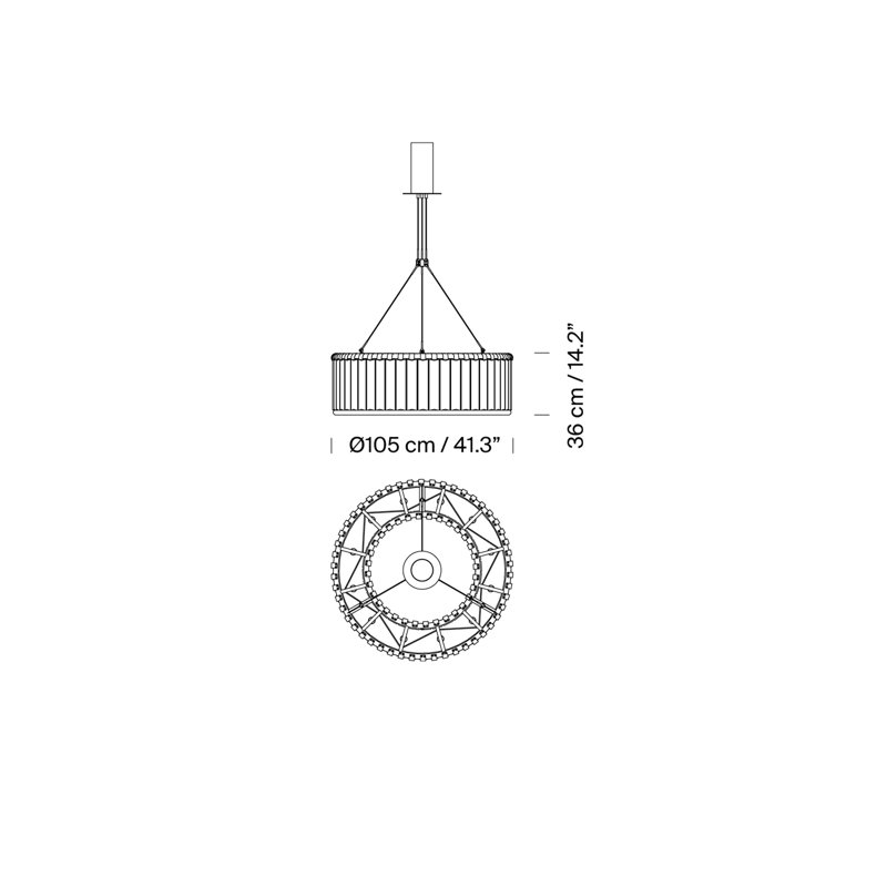 Estadio 250, 12 Lights, 14.2" H x 41.3" W x 41.3" D
