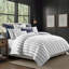 August Stripe Reversible Cotton Duvet Cover Set-505051814-505051835