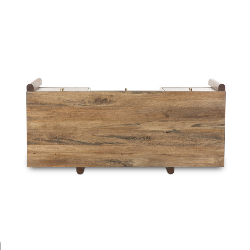 Reza Solid Wood Executive Desk, Smoked Honey