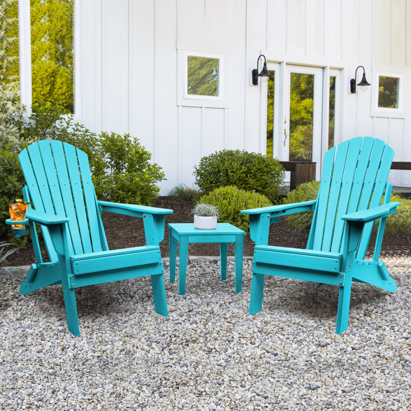 Carbondale Foldable Outdoor Adirondack Chair, Aruba Blue