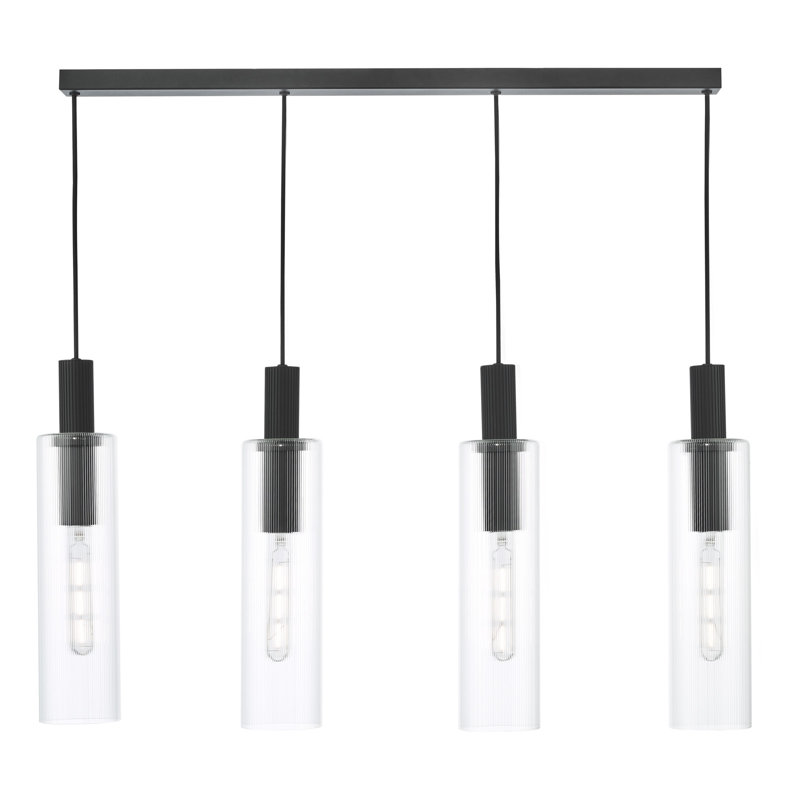 Courtund 4 - Light Pendant, Satin Black, Clear