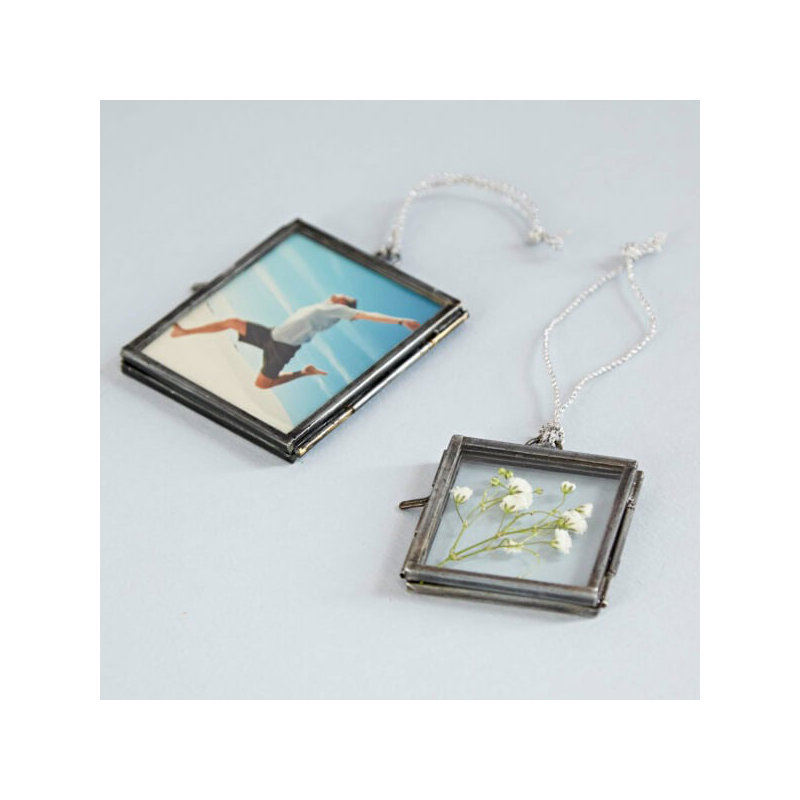 Single Picture Frame Metal Picture Frame, 8.2cm x 7.5cm, Antique Silver