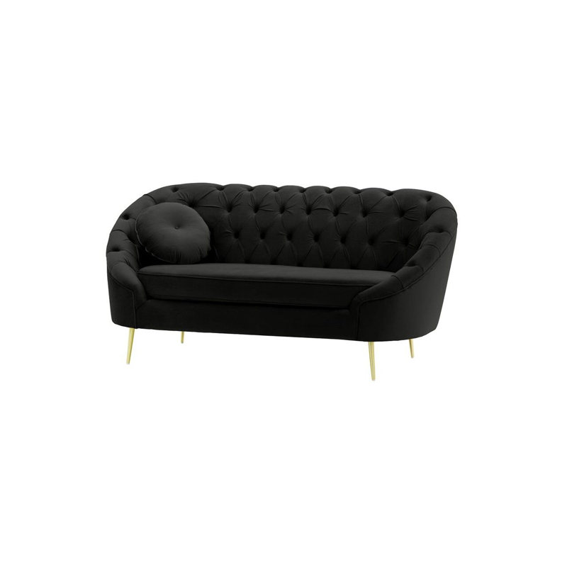 Bariaa 2 Seater Velvet Sofa, Black