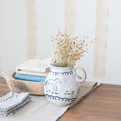 Horse Stoneware Pitcher