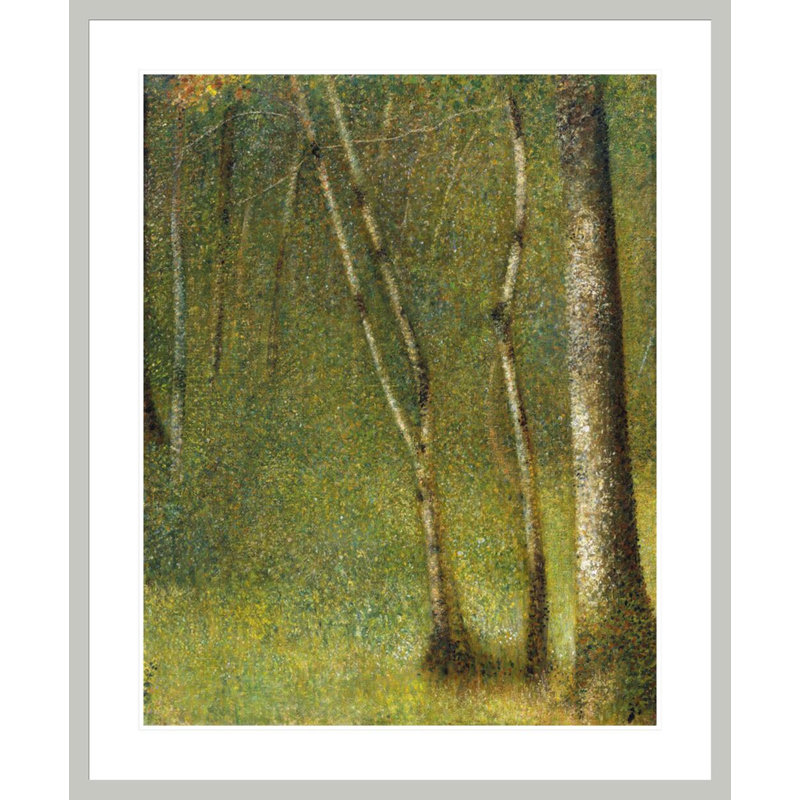 «The Forest at Pontaubert» par Georges Seurat, impression giclée encadrée, 40.53" H x 33.5" W