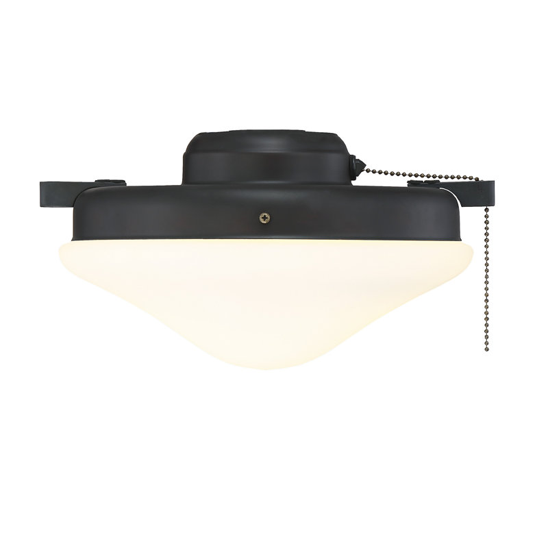 2-Light Ceiling Fan Schoolhouse Light Kit in English Bronze, English Bronze