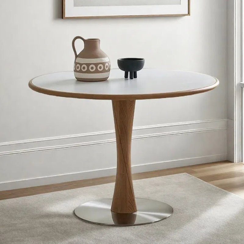 Table de salle à manger ronde de style médiéval, Blanc