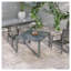 Table de salle à manger extensible pour l'extérieur, table de patio à cadre en aluminium de 41 à 83 po avec plateau en acier effet bois, table de patio extensible rectangulaire pour 6 à 8 personnes, gris foncé