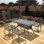 Ensemble de meubles de patio 5 pièces en fonte d'aluminium avec coussins bruns