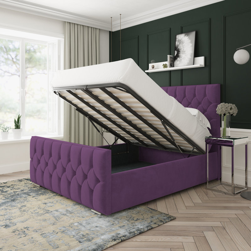 Upholstered Divan Bed, Super King (6'), Purple