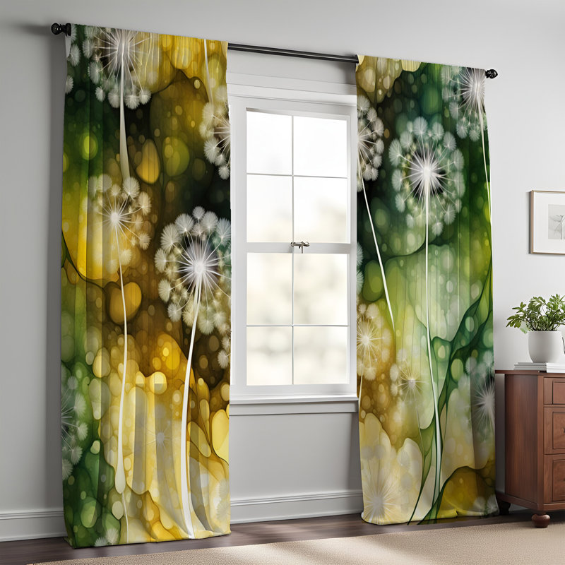 Paire de rideaux semi-transparents en polyester Grozdka, L 20 po x L 82 po