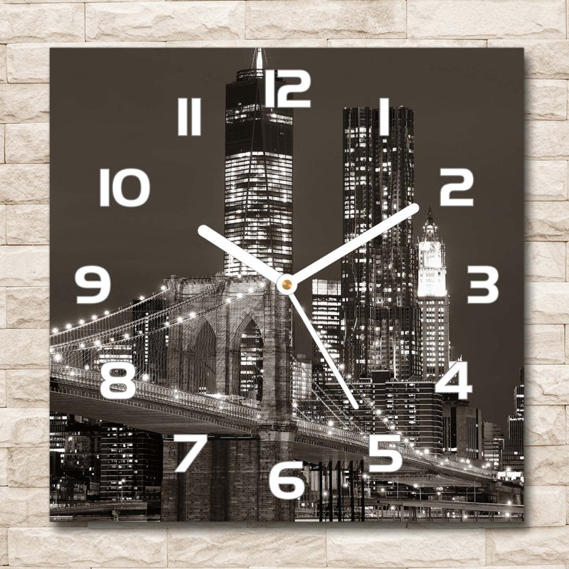 Harsahib Glass Wall Clock, White/Brown