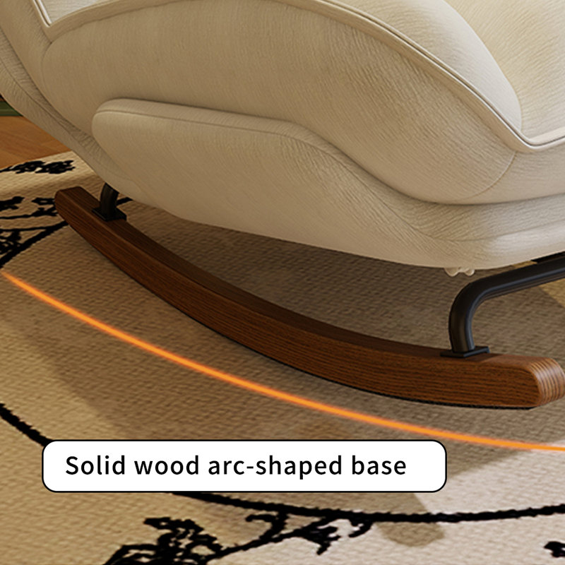 Chaise berçante de balcon avec dossier réglable, Brun, Beige