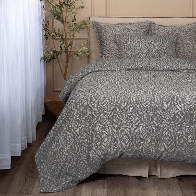 Taie d'oreiller Andrei Jacquard, Asphalte, Euro, Black