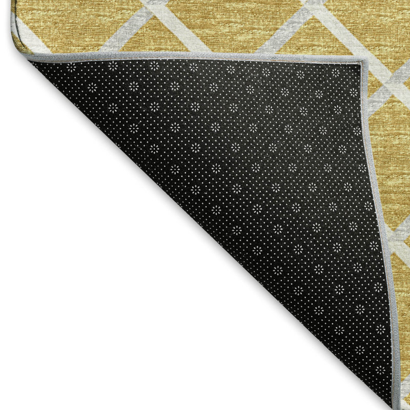 Tapis doré de qualité supérieure lavable à la machine Uran AMF140, Rectangle 8 pi x 10 pi