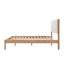 Structure de lit en bois massif Ardin avec tête de lit tapissier crème-672024918-677557654