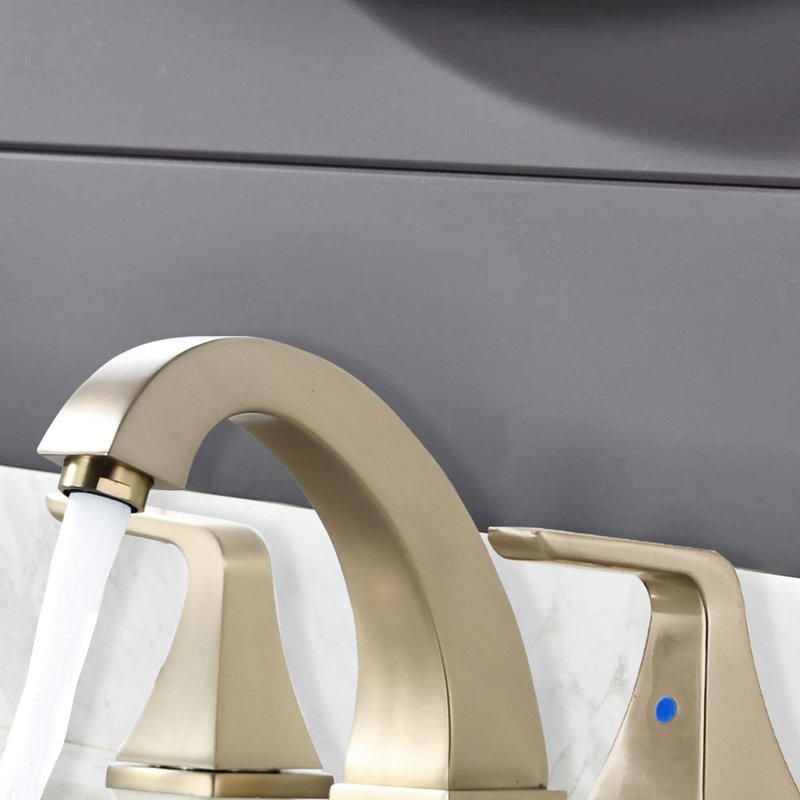 Robinet de salle de bain espacé 8 po, 2 poignées, doré brossé, avec bonde escamotable et aérateur inclus 2 matériaux inclus