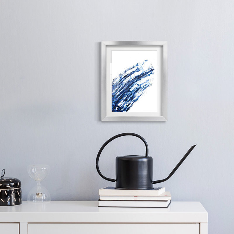 Indigo Arch I - impression encadrée, H 28,5 po x l 20,5 po, Argent argent