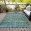 Tapis bleu sarcelle lavable à la machine intérieur / extérieur Xhevrie-112168465