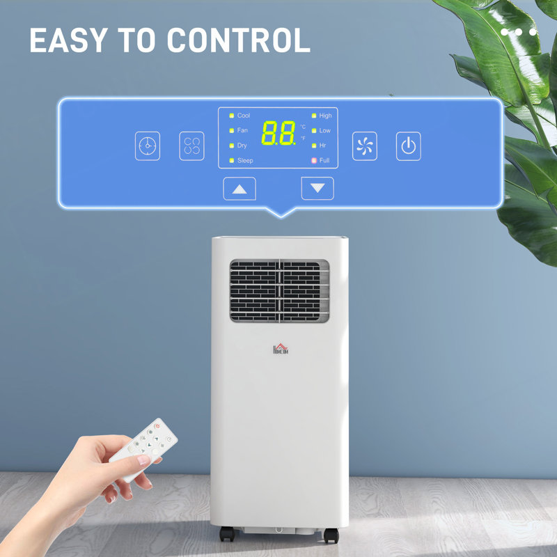 Climatiseur portatif 8 000 BTU pour les pièces jusqu'à 345 pieds carrés Pi 3, unité CA 3-en-1 avec déshumidificateur, ventilateur de refroidissement, sommeil, télécommande, minuterie 24H marche / arrêt, trousse d'installation de fenêtre, blanc