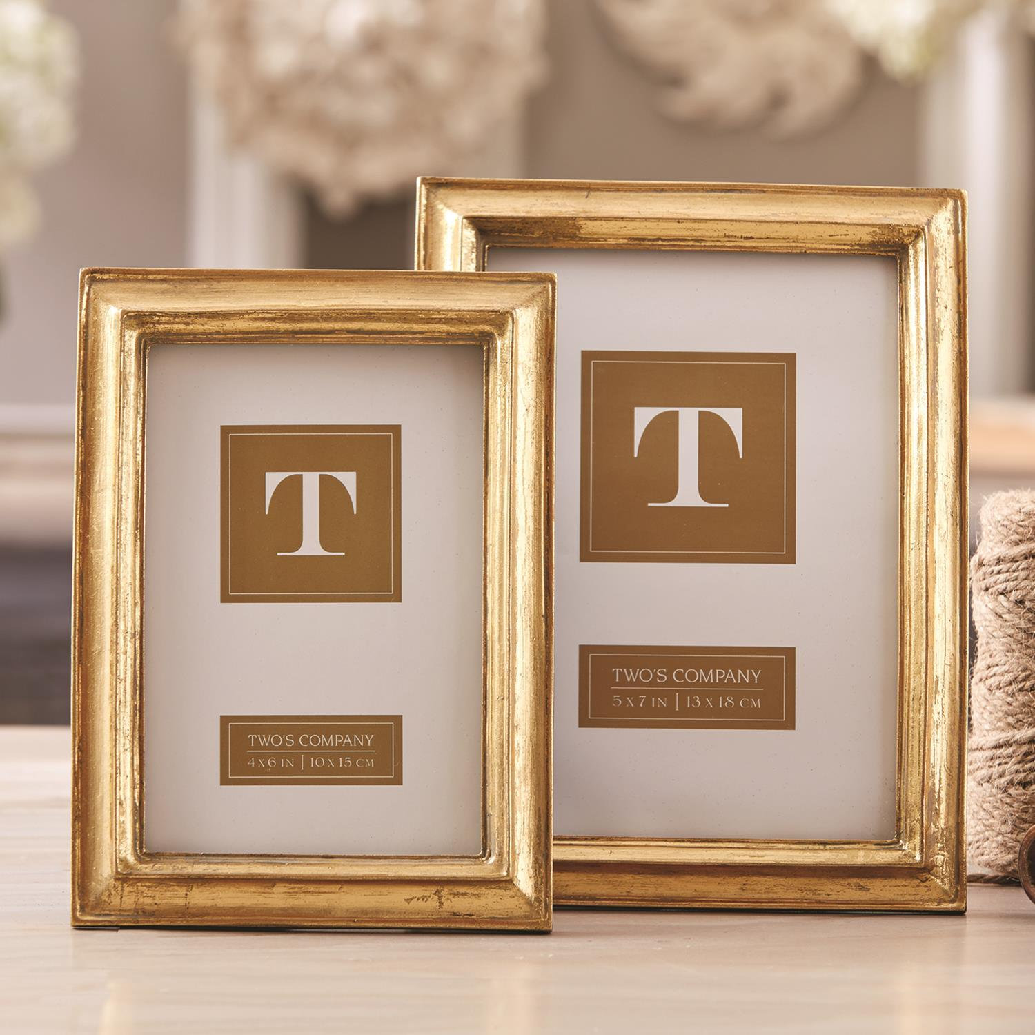 Abby Gold Beveled Picture Frame - Set of 2