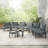 8-Piece Patio Sofa Furniture Set, Half Moon Outdoor Sectional Sofa With 2 High-Low Coffee Tables, PE Wicker Rattan, Tempered Glass, 6 Pillows & Cushions, For Backyard, Garden, Poolside,Gray-1762561394-1762561395