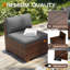 Ensemble de conversation modulaire en rotin pour 8 personnes avec coussins-452086267-463747202