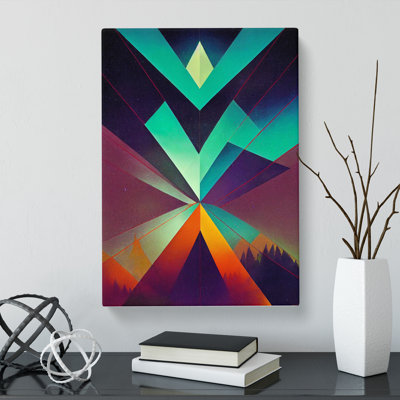 Aurora Borealis Geometric - Wrapped Canvas