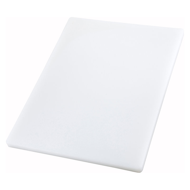 Winco Heavy-Duty Plastic Cutting Board, 15" X 20" X 1", White, 12" W x 18" L