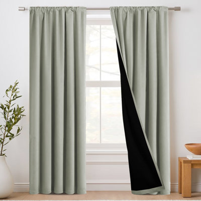 Ensemble de 2 rideaux occultant 100% pour chambre à coucher, demi-rideaux pour la cuisine, rideaux d'intimité écoénergétiques pour stores de salle de bain