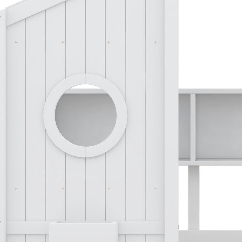 Lit maison en bois, Lit simple, Blanc