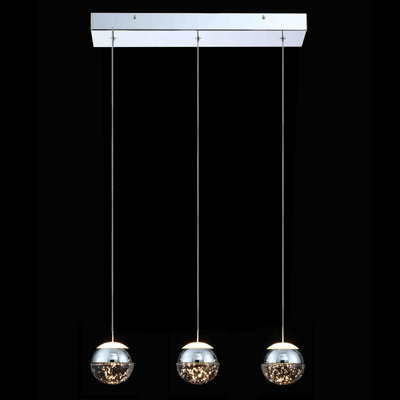 Luminaire suspendu en cristal 3 lumières DEL