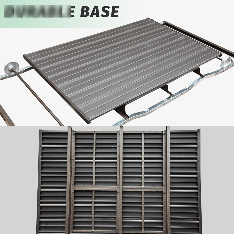 4 bancs d'extérieur avec auvent - Structure de patio en aluminium