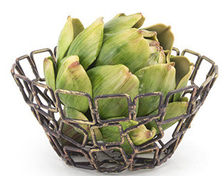 Front Of The House Coppered Link Iron Fruit Basket